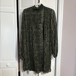 Green Snake Print Dress